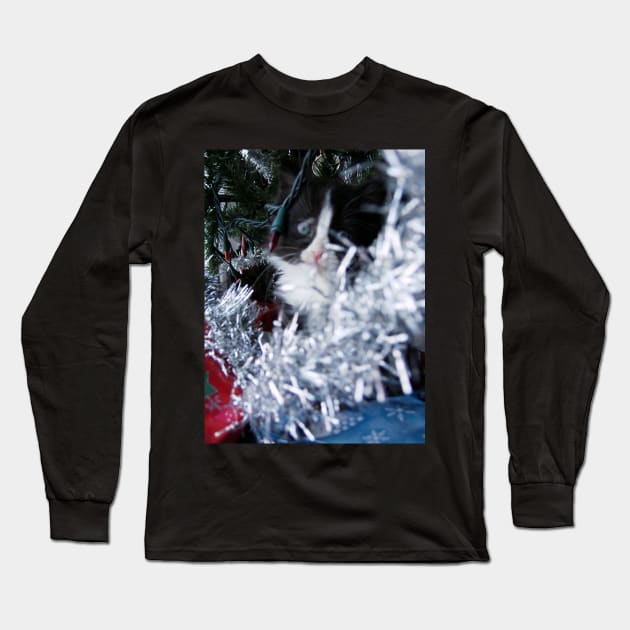 Christmas Kitty Long Sleeve T-Shirt by Coranific Design